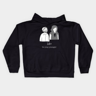 18 + to play younger Kids Hoodie